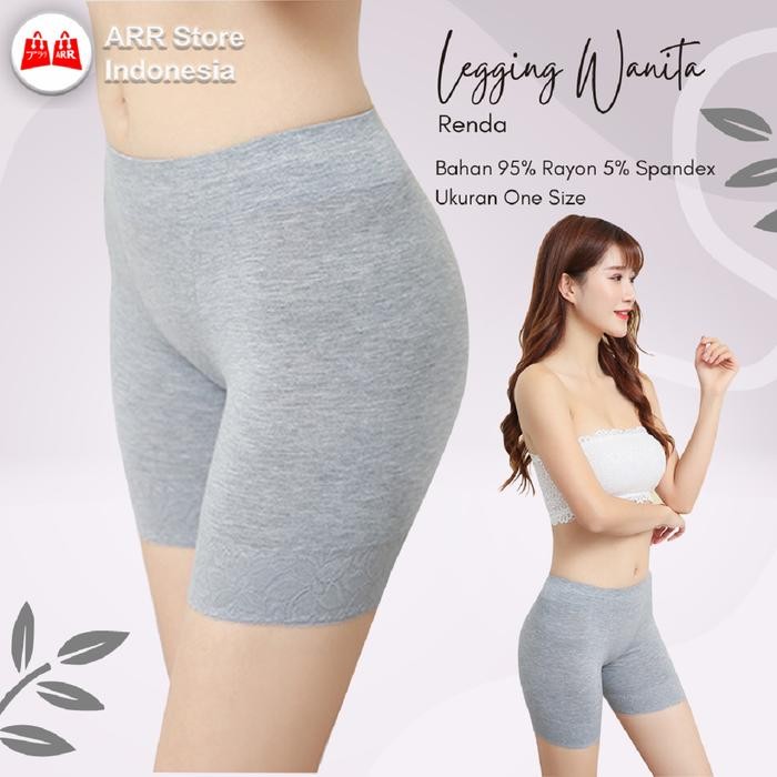 Legging Pendek Wanita Sport Yoga Hot Pants Pendek Wanita Renda