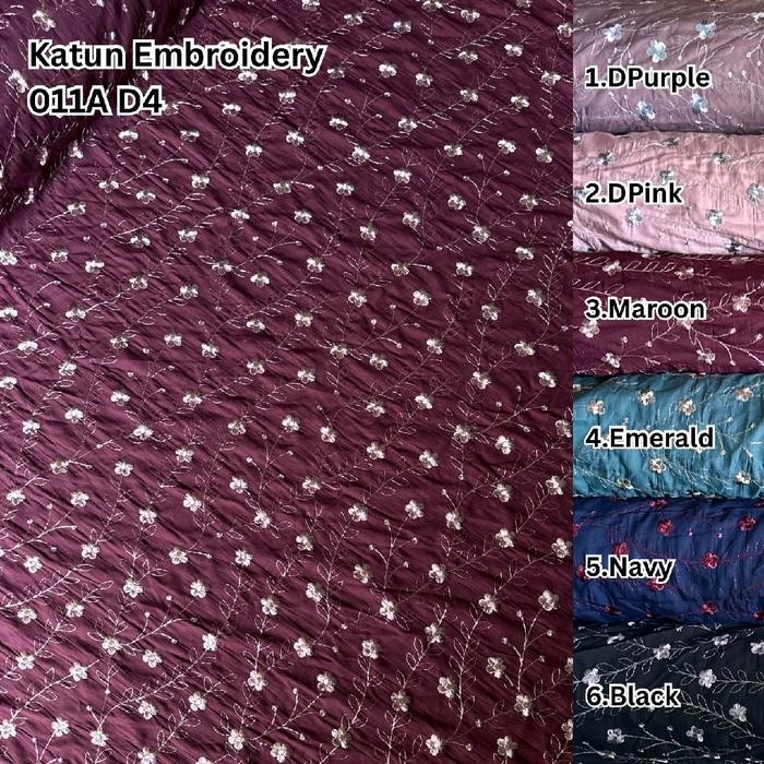 

KATUN EMBROIDERY KODE 011A D1, D2, D4 & D5 (LEBAR 1.5M - COCOK UNTUK DAILY WEAR) KAIN YANG BERBAHAN