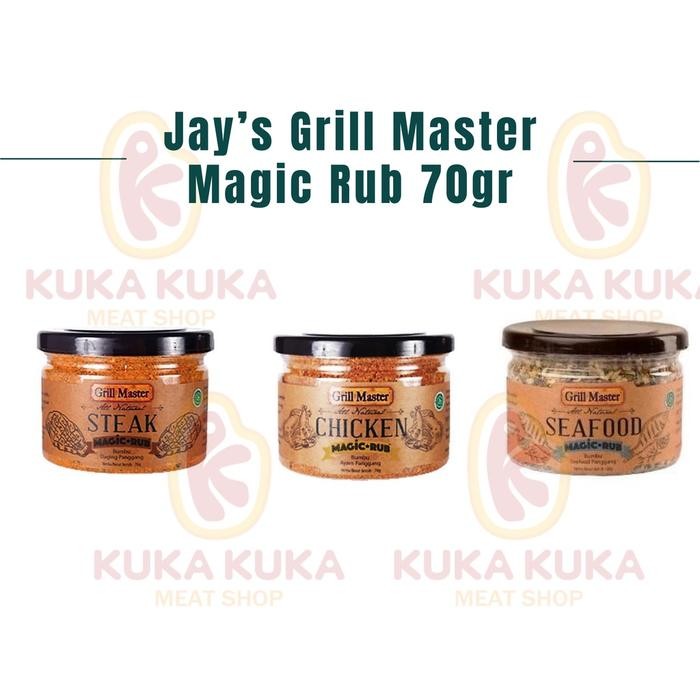 

Stok Baru Jay's Grill Master Magic Rub 70gr - Steak / Chicken / Seafood