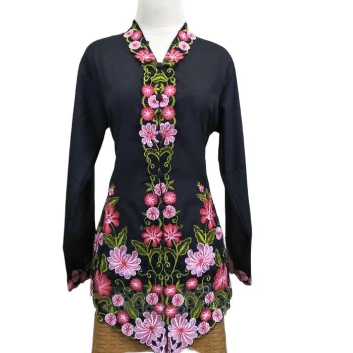 atasan kebaya encim bordir motif bunga / seragam kerja / kebaya encim
