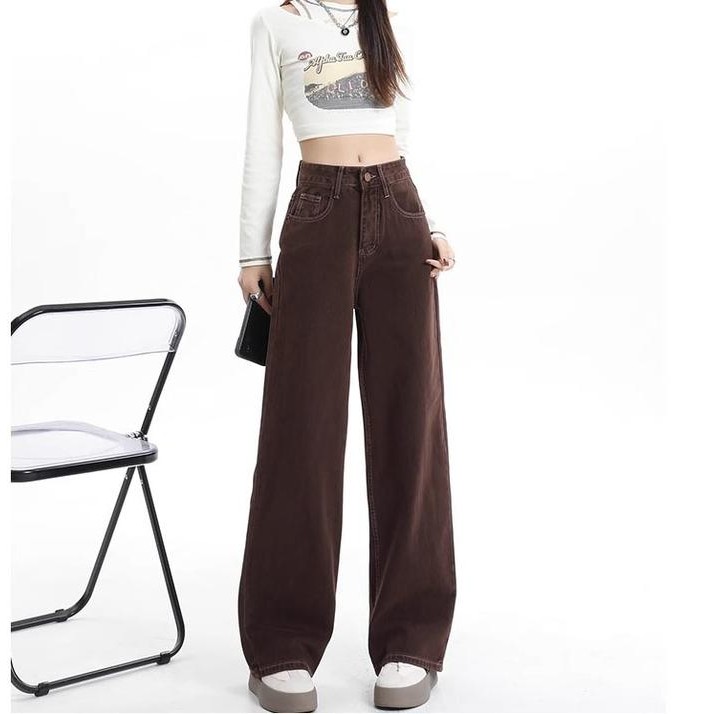 Celana Warna Coklat Panjang Wanita Celana Jeans Panjang Wanita Celana Highwaist Jeans Baggy Pants
