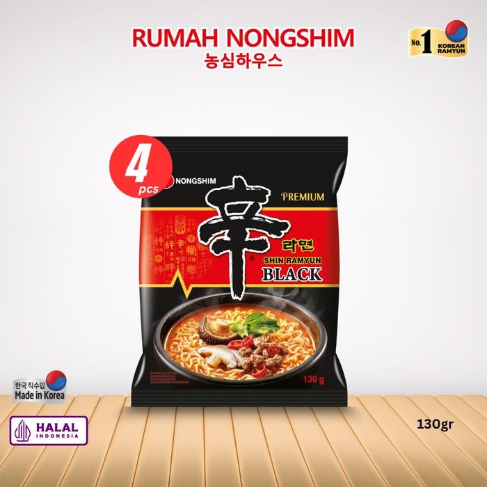 

[BUNDLING] 4PCS Nongshim Shin Ramyun Black 130 gram Ramyun Premium Halal & Asli dari Korea