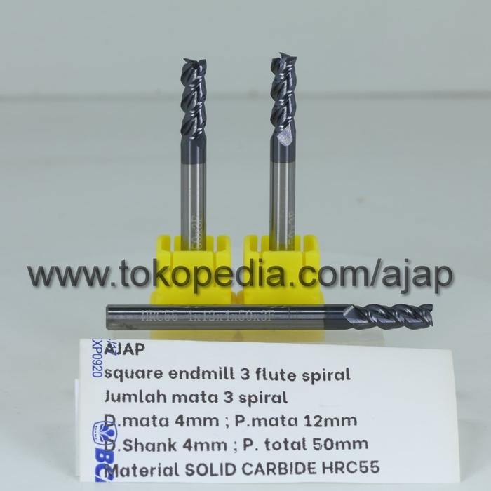 Ready Stock End Mill 3F Flute 4Mm Hrc55 Carbide Cnc Router Bits Aluminium Acp Iron