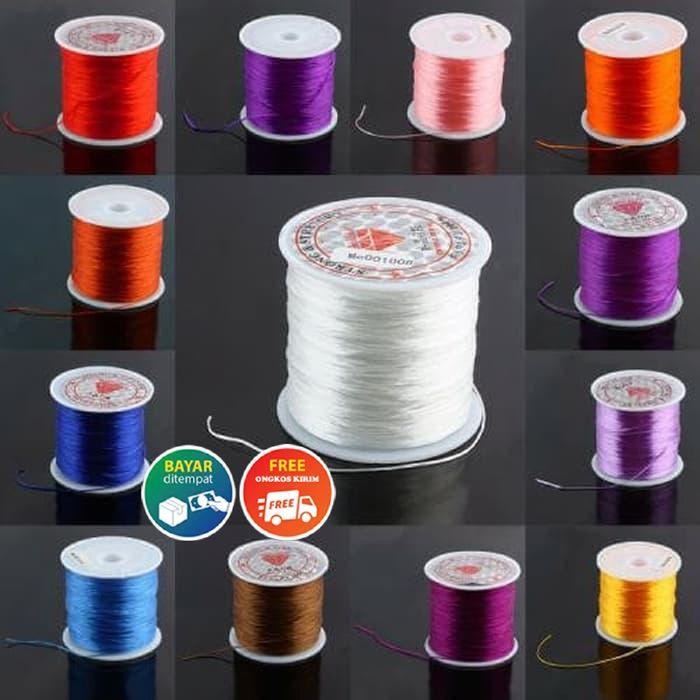 

New Tali Benang Karet Serat Super Elastis Karet Benang Warna Hitam Putih