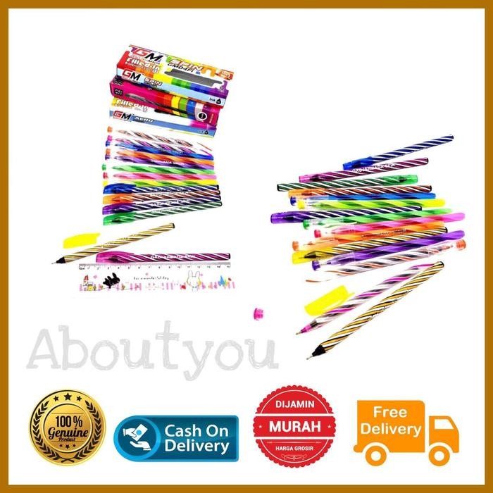 

New PROMO 1 PACK ISI 12pcs PEN / PULPEN ABOUT U / BOLPEN / BALLPOINT / PENA LILIN AERO MURAH Hitam