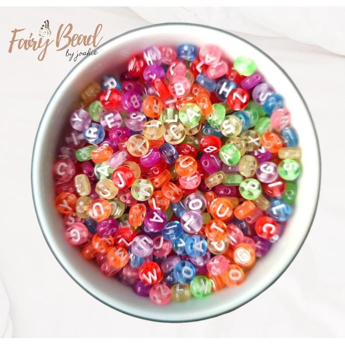 

New (30g) Alphabet Beads Huruf Mote Huruf Bahan Aksesoris