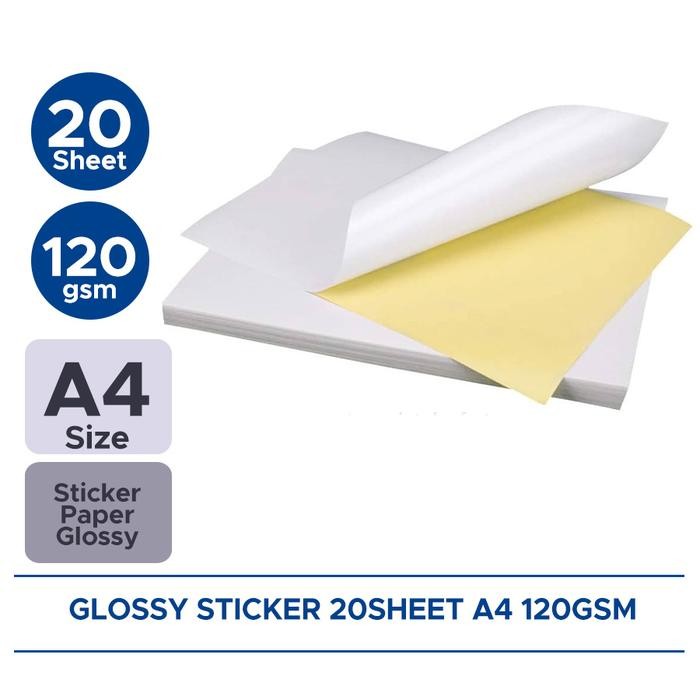 

Kertas Sticker Foto Glossy 20 sheet A4 120 Gsm