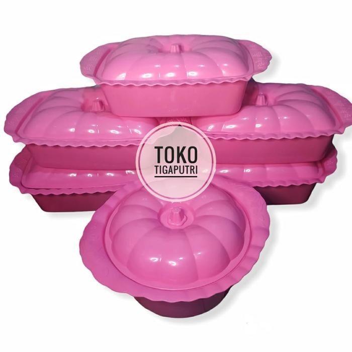 Wadah Prasmanan Cantik Set 6 Pcs Dengan Tutup Plastik