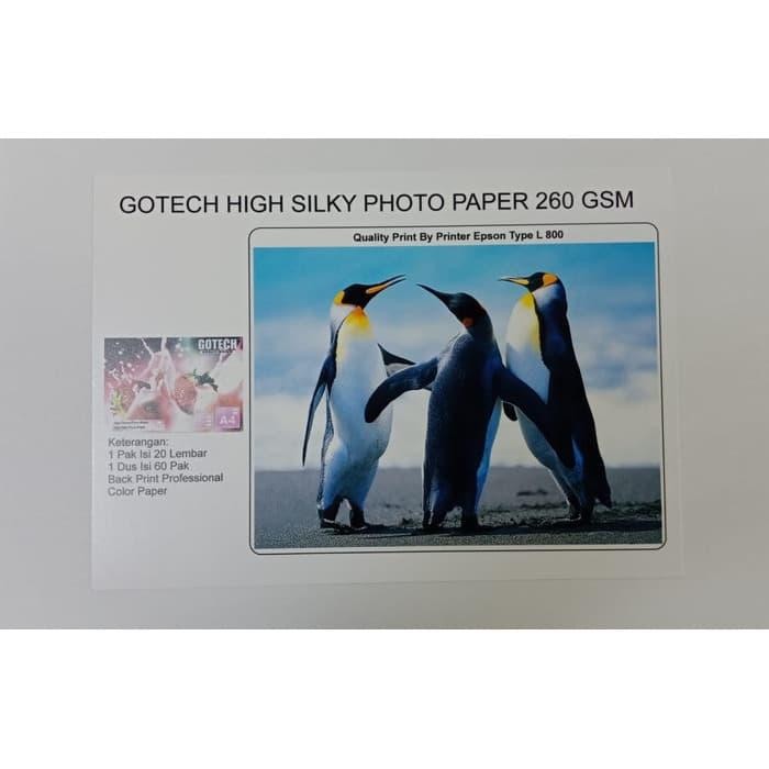 

Gotech High Silky Photo Paper 260 GSM Isi 20 Lembar