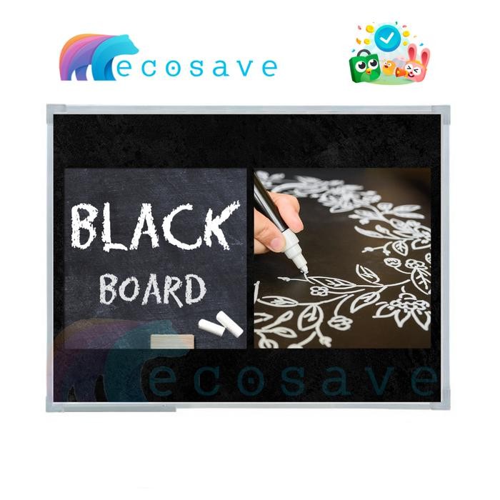 

Chalkboard 80x120 cm Papan Tulis Kapur 80 x 120 cm ( Papan Tulis Gantung Tempel Black Board Magnetik