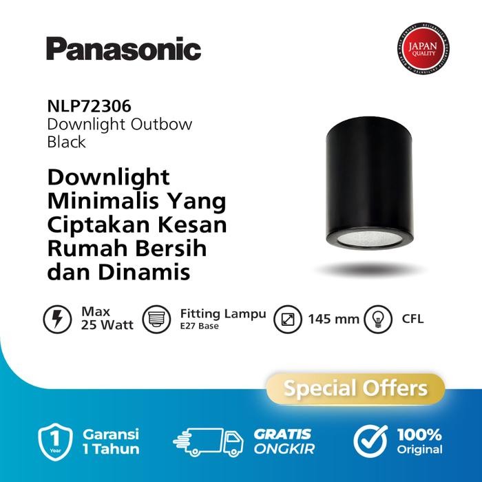 Panasonic Lampu Downlight Outbow Hitam Silver Frosted