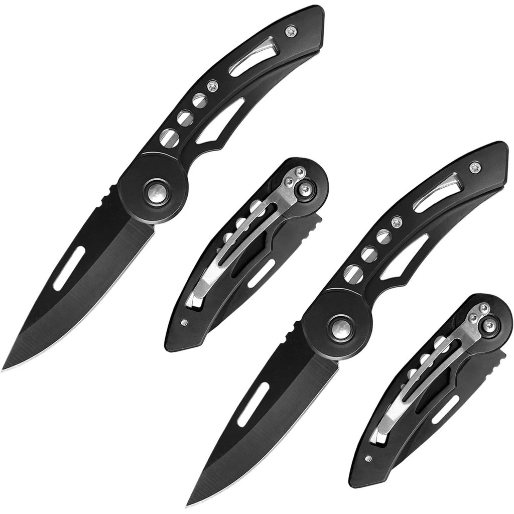 2-piece men's EDC folding pocket knife with clip, key pocket knife, portable pocket knife for