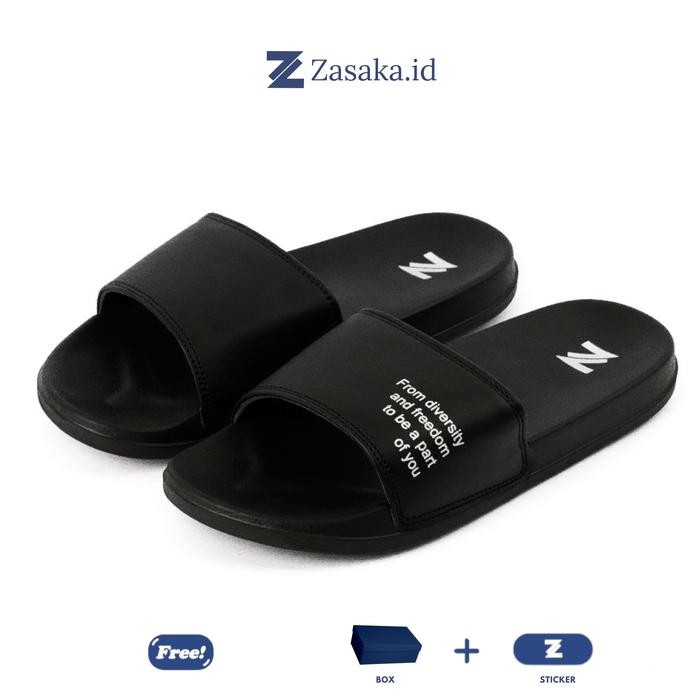Compass - Sendal Note Black Original Pria & Wanita Shoes Sandal Selop