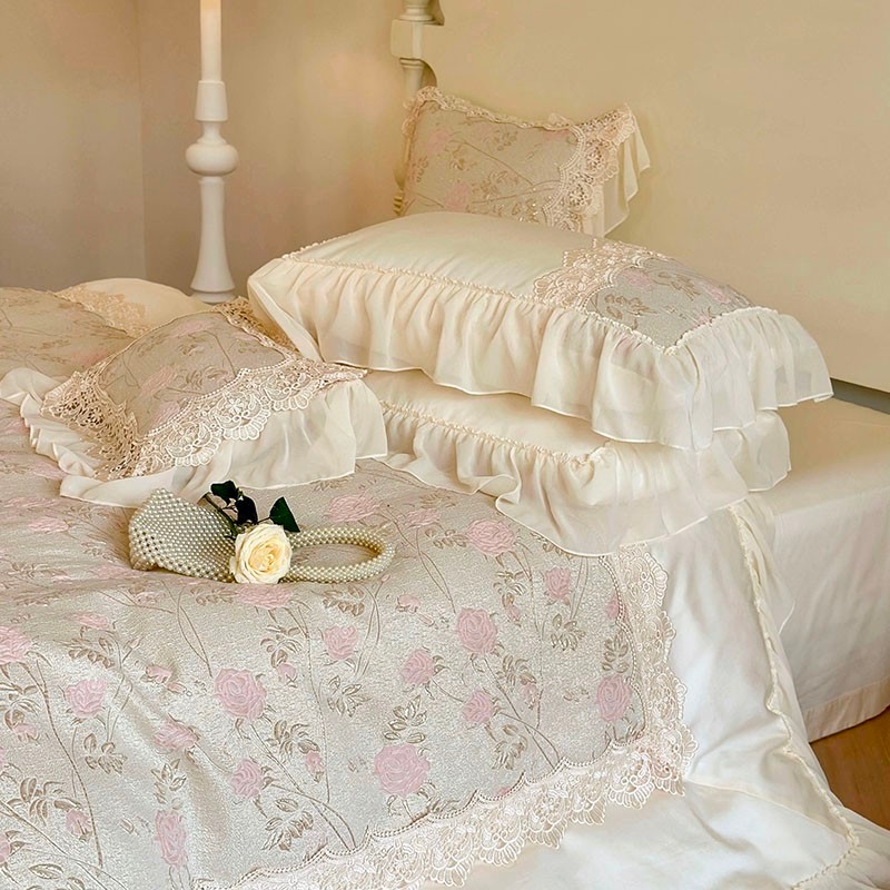 1000TC Egyptian Cotton White Premium Elegant Bedding Set Chic Stereoscopic Relief Rose Flowers Duvet