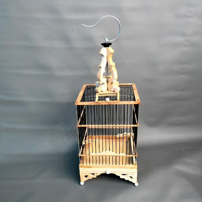 Phoenix Aviary - Ambrukan Sangkar Burung Cungkok Kotak Uk,(18 X 18Cm) Cungkok Kotak Kayu Jati