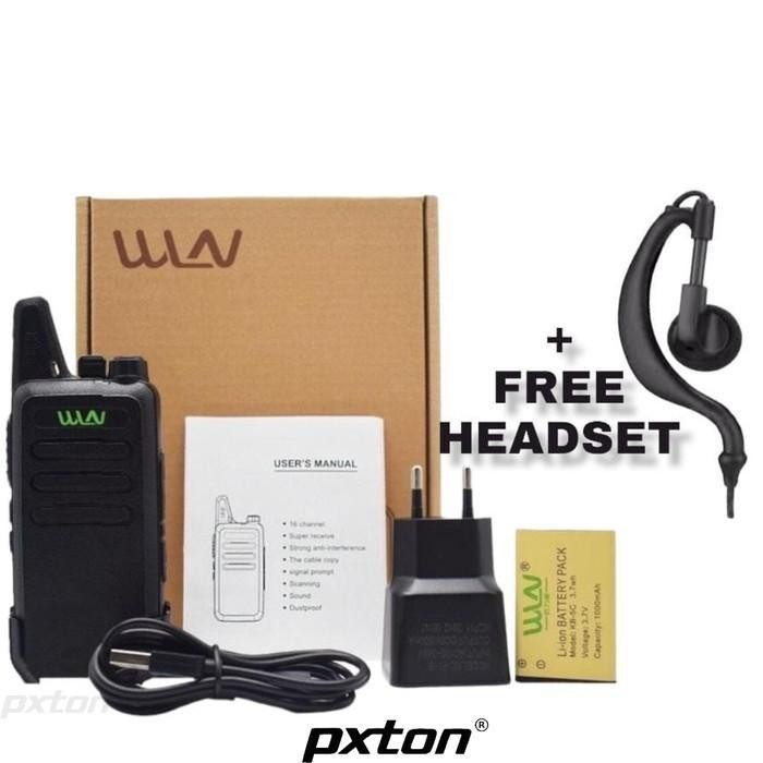 SEPASANG HT WLN KD - C1 HT UHF FREE HANDSFREE LENGKAP KDC1 WLAN ORIGIN