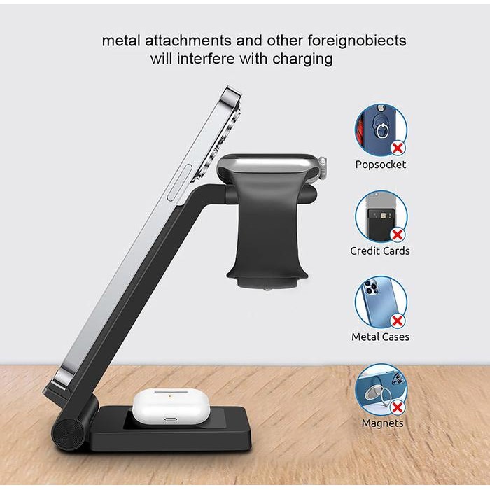 Elavo 3 In 1 Multifungsi Wireless Charger Cocok Untuk Samsung Devices Seperti Hp Galaxy Fold Z Flip