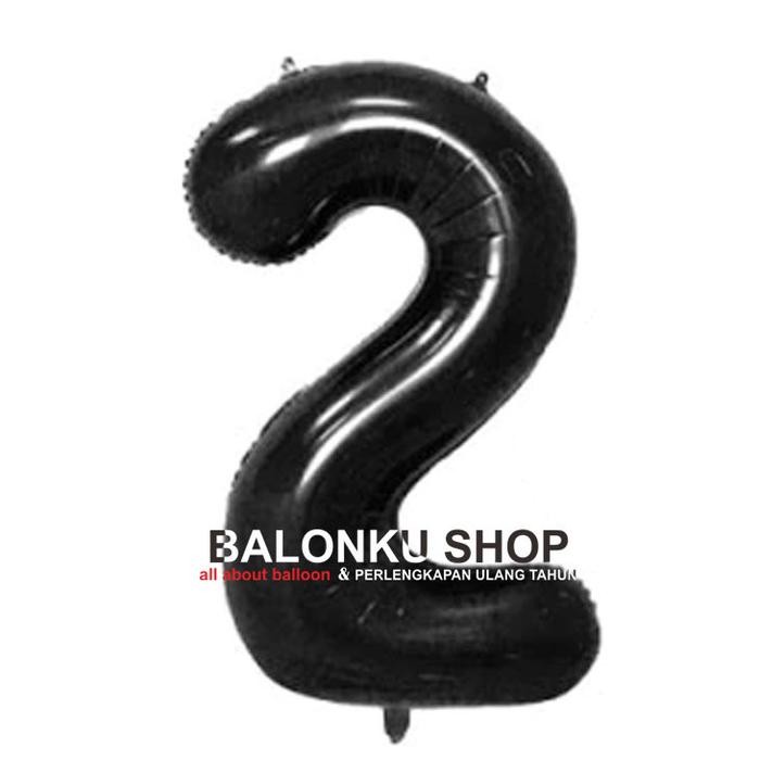 mhho- Balon Foil Angka Jumbo Hitam 100 Cm / Balon Angka Jumbo 100Cm