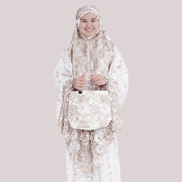 Mukena Sutra Paris Prada KD Lebar Tas Behel / Mukena Sutra Ori Bagus