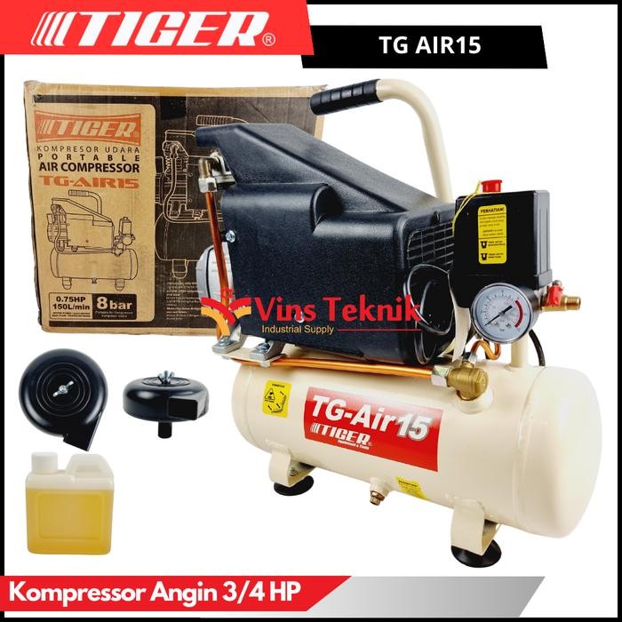 Ready Tiger Tg Air15 Air Compressor Listrik Kompresor Angin 3/4Hp Tg Air 15