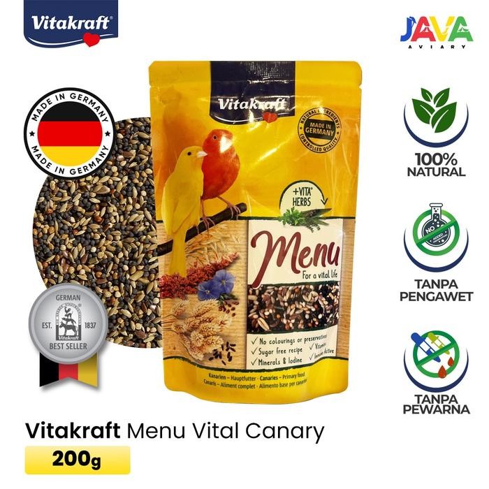 Vitakraft Menu 200Gr Pakan Premium Kenari Import/Local Semua Jenis Kenari - Canaries Bird Food Pakan