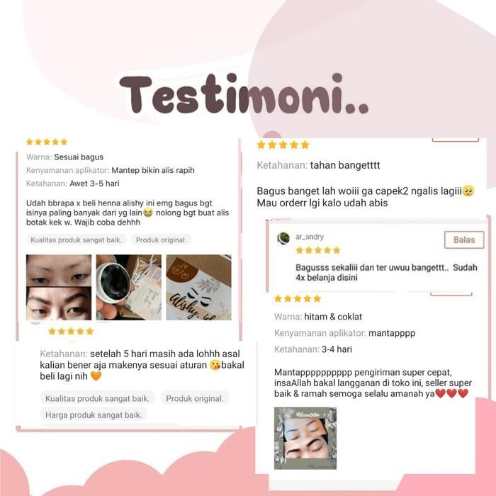 Alishy Henna Alis Tahan Lama 3-5 Hari Halal Sah Untuk Sholat Best Seller