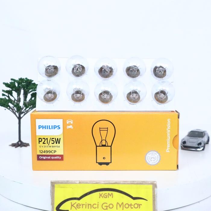 Jual Bohlam Philips P21/5W 12V 12499 - Lampu Rem Philips Kaki 2 Besar 12V