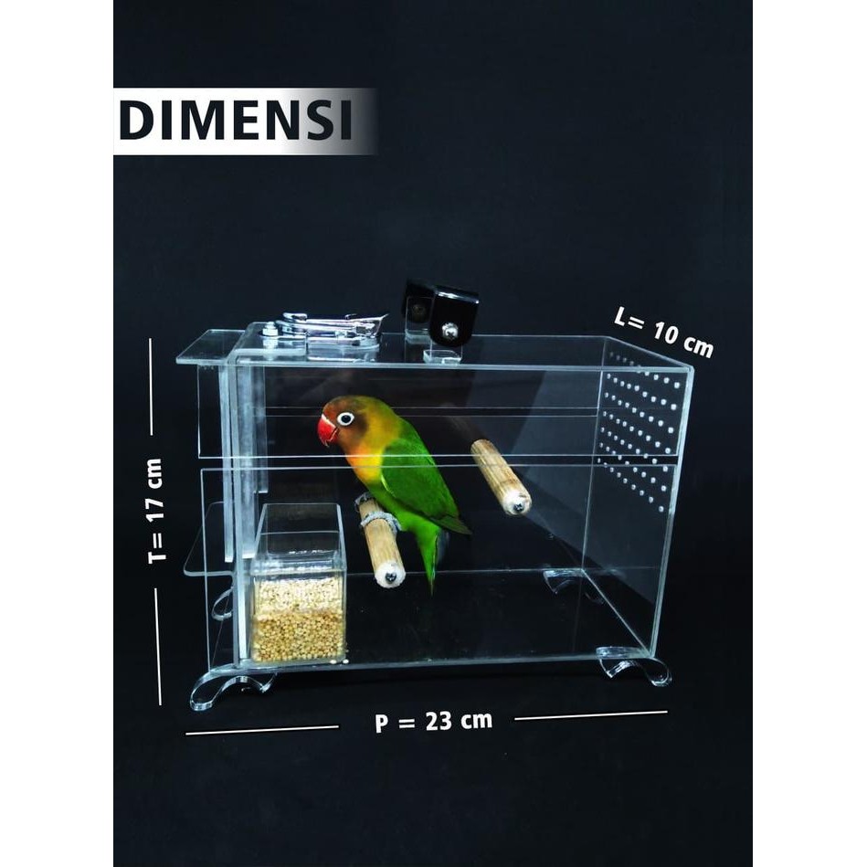 PetShoPq- Sangkar Lovebird Akrilik, Lovebird Mini Box, Kandang Lovebird