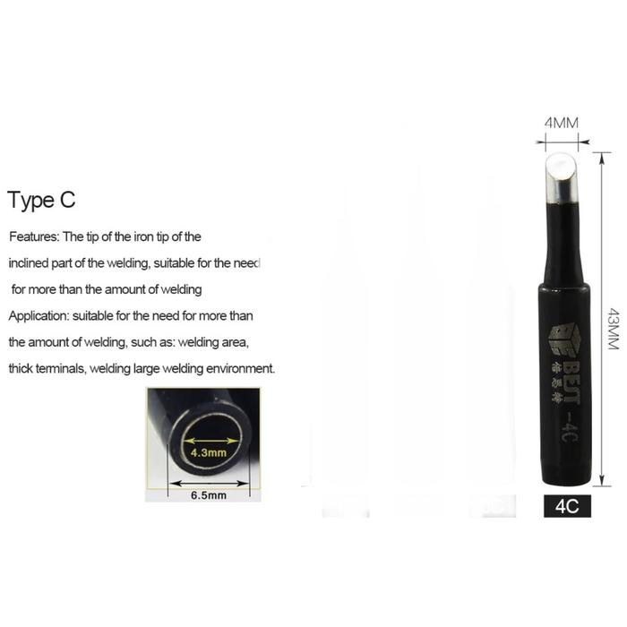 Import BST-900M-T 4C Mata Solder Bebas Timbal Tip Lead Free Soldering Iron Tip Soldering Iron Tip