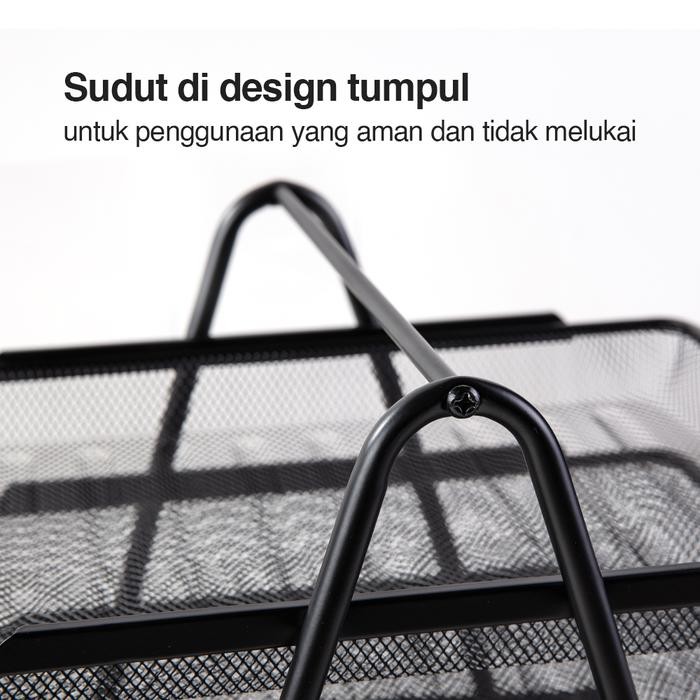 ktw6- Deli E9181 File Tray/Tray Dokumen-3-Tier Mesh File Tray