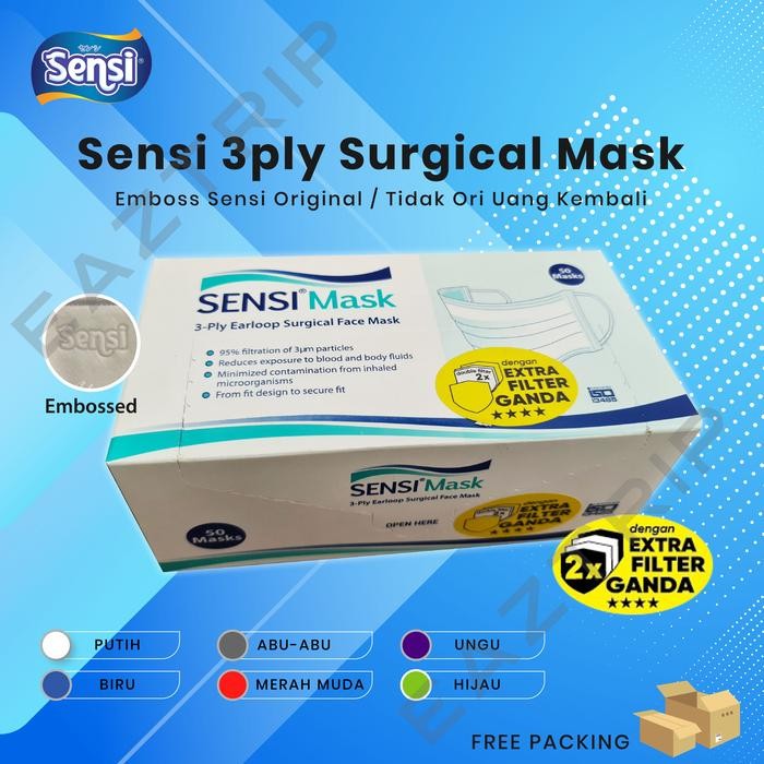 KJB Masker Sensi Medis / Sensi 3ply Surgical Mask (50pcs)