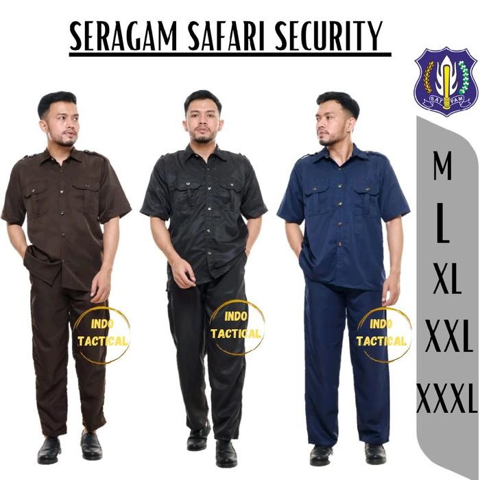 DISKON BAJU SAFARI SECURITY, SAFARI SATPAM PENDEK SAFARI COKLAT PENDEK SAFARI COKLAT PANJANG SAFARI