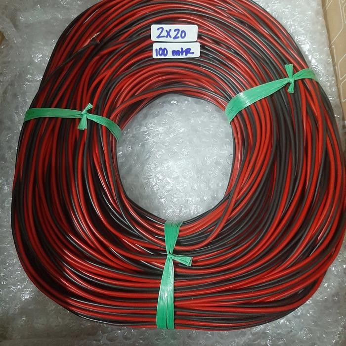 Kabel Merah Hitam 2X20/Kabel Merah Hitam/Kabel Speaker /Kabel Serabut