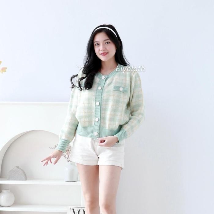 tvz6- Elycloth Caroline Cardigan Cardigan Rajut Wanita Premium Knit