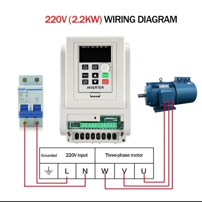 7mu4- Inverter Variable Speed Driver 2,2Kw Input 1Ph 220V To 3Ph 220V