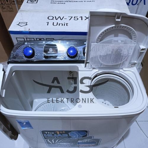 AQUA Mesin Cuci 2 Tabung 7KG QW-751XT / QW 751 XT / QW751XT