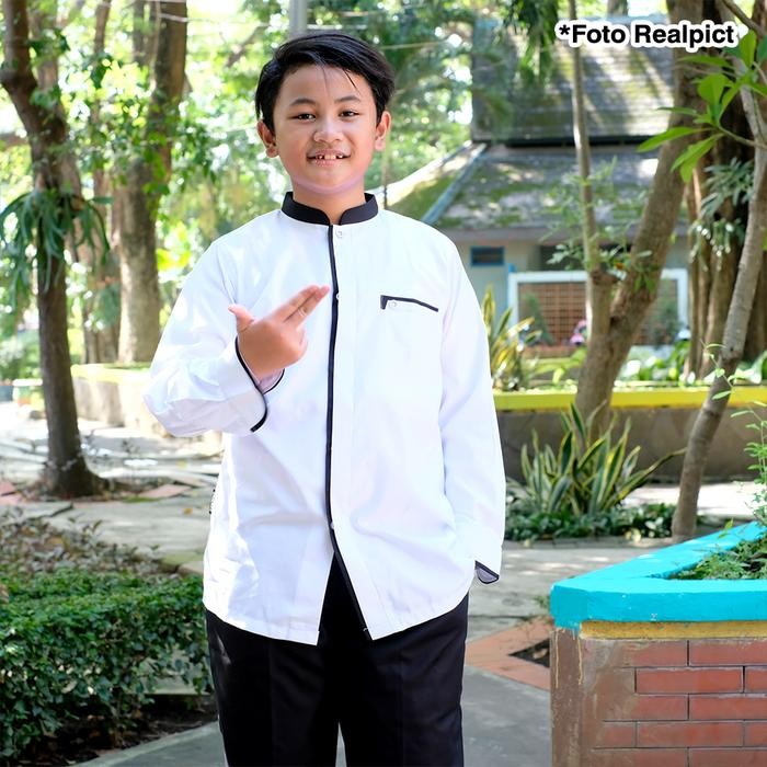 HOT PROMO Orizano Baju Koko Anak Laki-Laki PUTIH BERSIH Setelan Koko Orizano yang Trendi dan