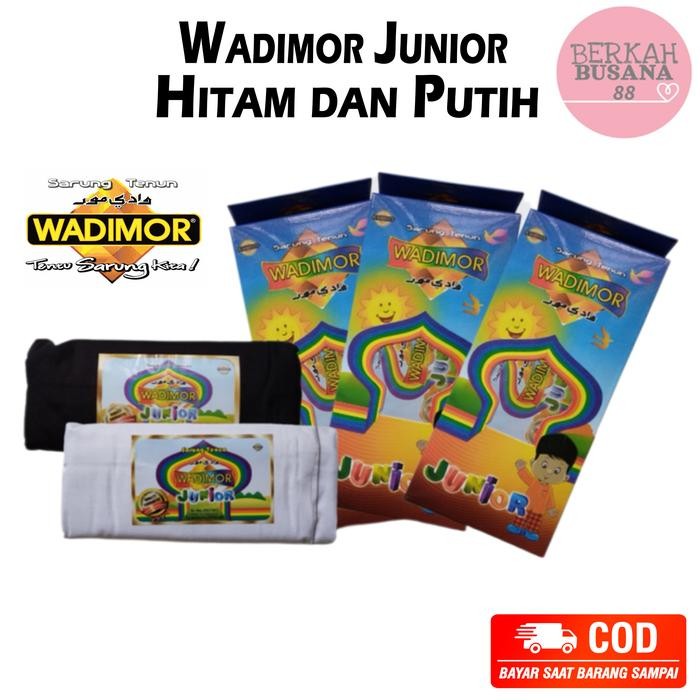 SALE Sarung Tenun Wadimor Anak Junior Hitam Putih Polos Baru 2022 SD SMP