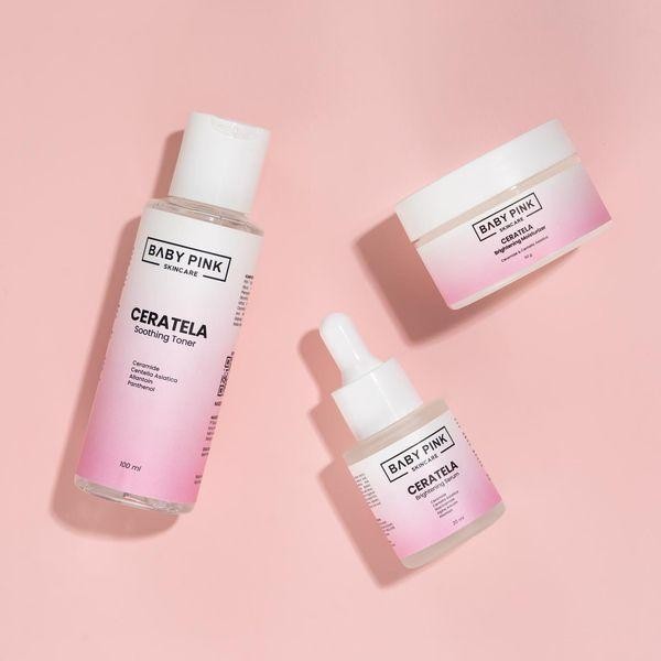 BABY PINK SKINCARE CERATELA SERIES BPOM - SET PAKET PERAWATAN SIANG MALAM 4IN1 BABYPINK CERAMIDE &