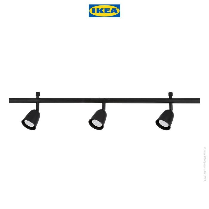 al42- Ikea Skurup Lampu Gantung Trek Plafon Dengan 3 Tempat Lampu Bohlam