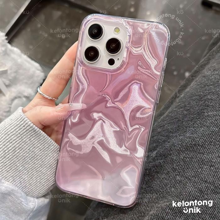 Kelontong Unik Glenna Classy Pink Ombre Hologram Case - Hardcase/ Casing Hp For Iphone X Xs Xr Xsmax