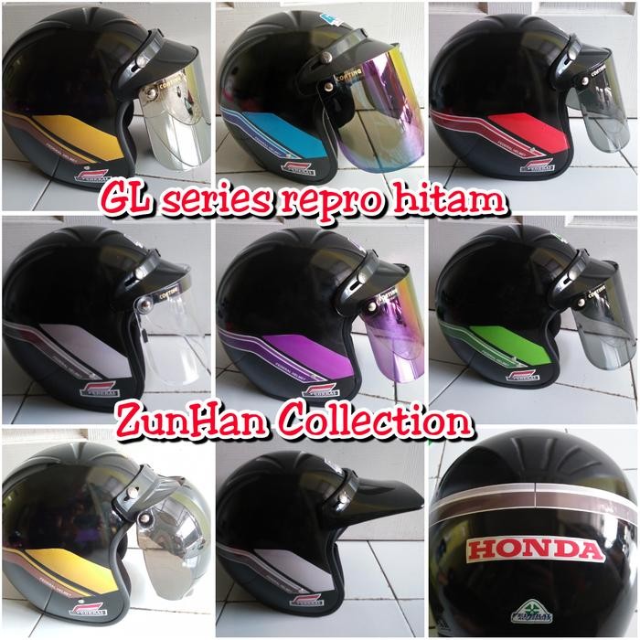helm GL series repro hitam kaca flat injak original Motorcycle