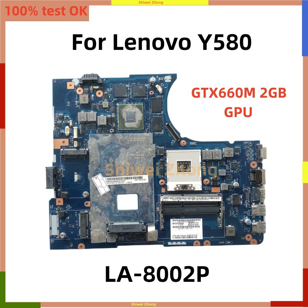 Casing Laptop For Lenovo Y580 Laptop Motherboard QIWY4 LA-8002P GTX 660M 2GB GPU DDR3 PGA989 HM77 Ma