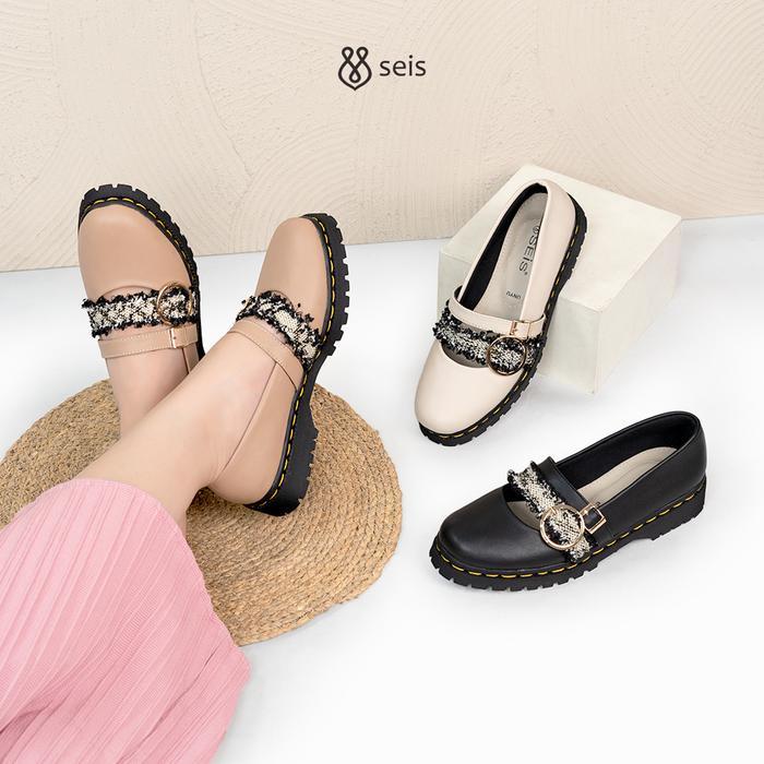 Seis Shoes Unyu Sepatu Wanita Docmart Loafers Terbaru 