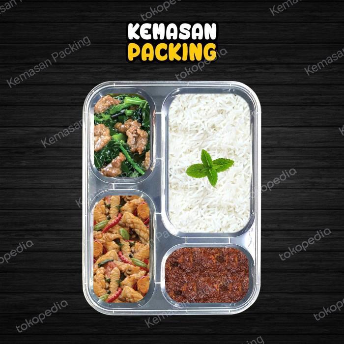 Thinwall Sekat 4 Bento Thinwall Kotak Makan Sekat Lunch Box Bento
