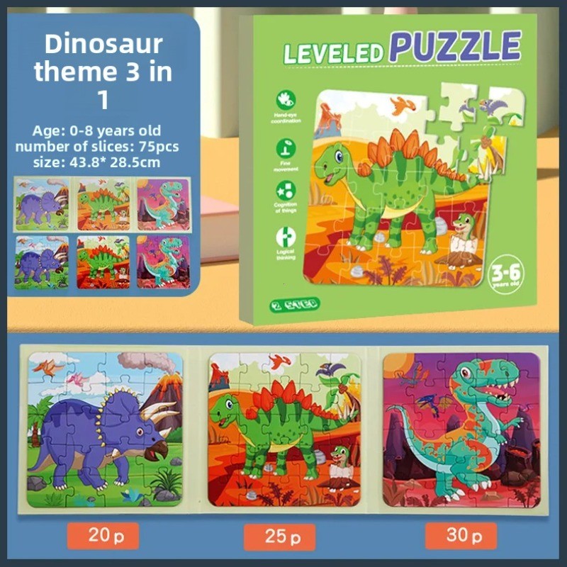 Advanced Book Style Magnetic Puzzle Three in One Early Education Gift for Boys And Girls