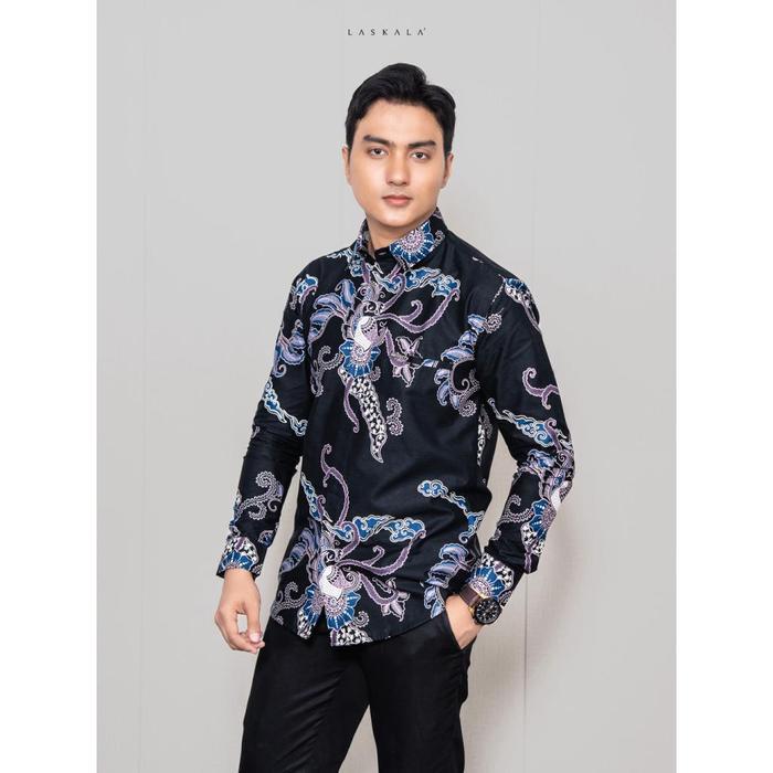 Laskala Batik Premium Laxmi Kemeja Batik Pria Slimfit Lengan Panjang