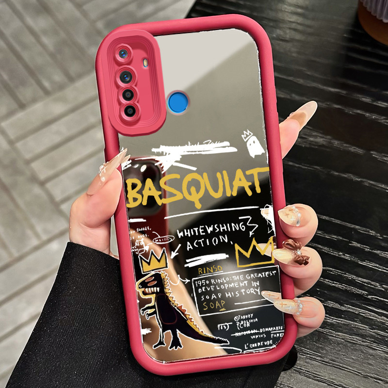 Casing Hp untuk Realme 5 5i 5s 6i C3 C3i Narzo 10 10A 20A Case Coretan Dinosaurus Kasing Cermin Cesi