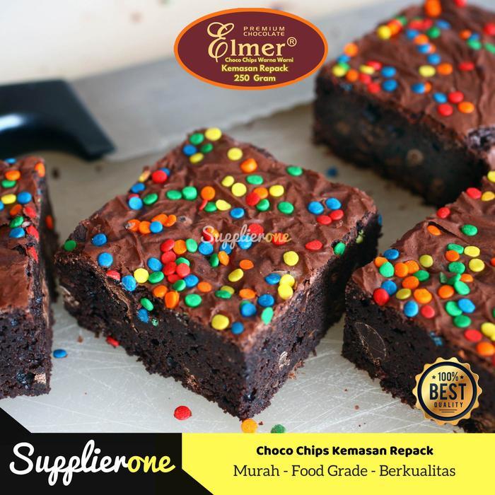 Choco Chips Elmer Warna Warni 250G / Choco Chip Repack Warna Warni / Rainbow Chips Elmer Repack