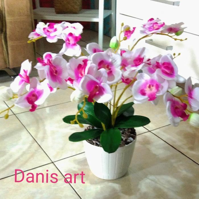 Bunga plastik/ buket anggrek jumbo/ bunga palsu/ anggrek aetificial